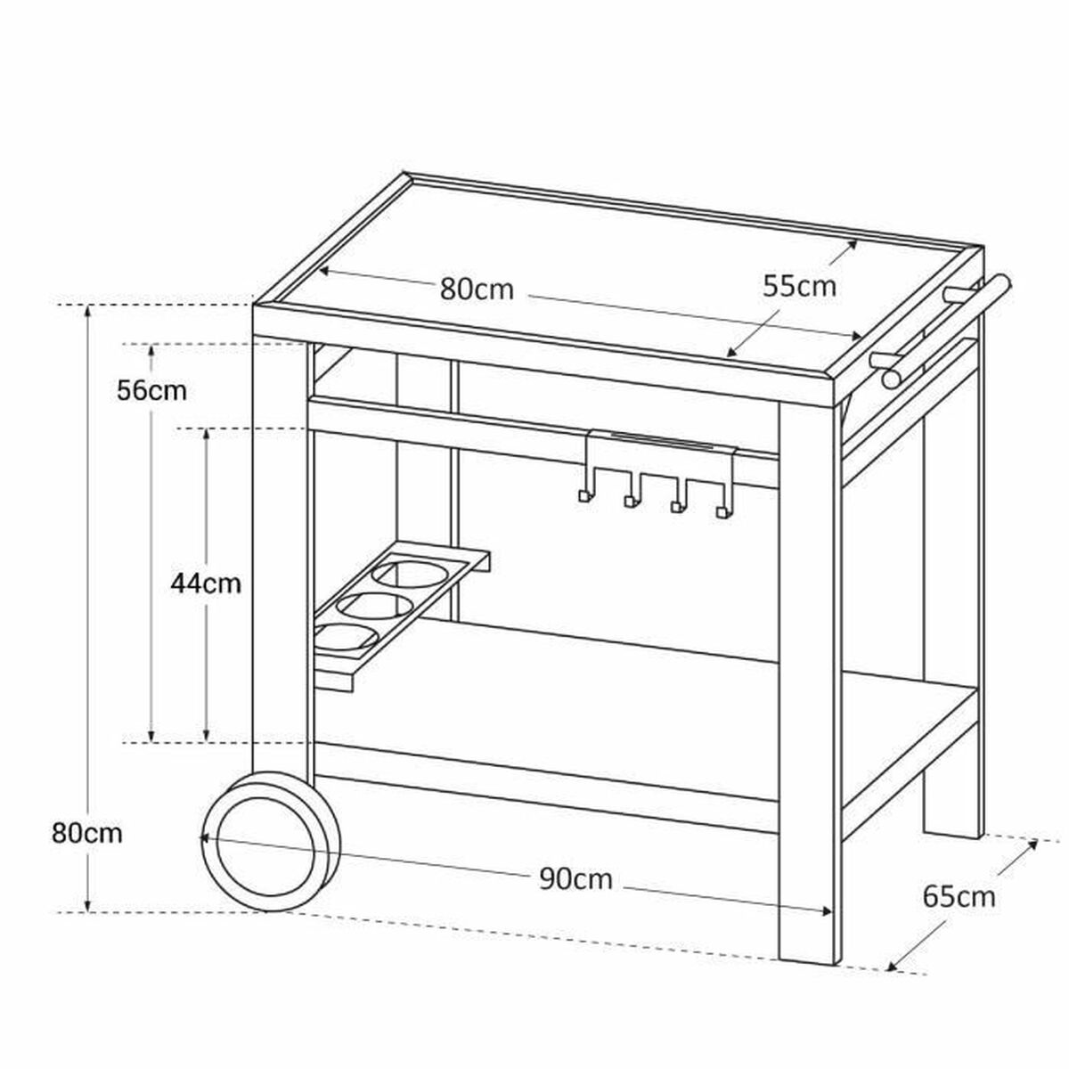Cart Cook’in Garden Media 80 Black noir