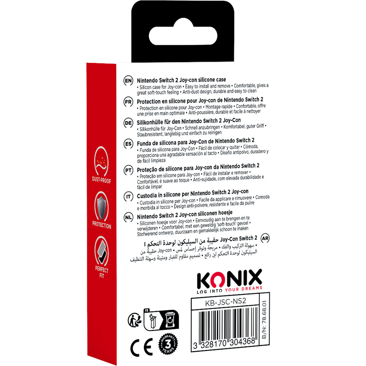 Protective Case KONIX Black Grey