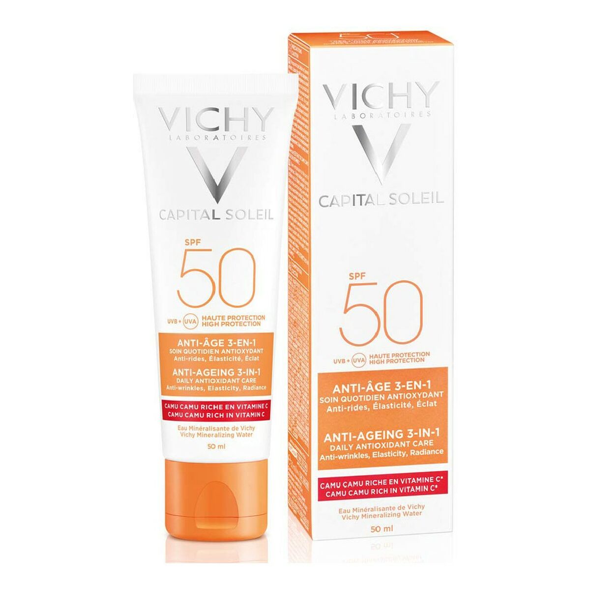 Facial Sun Cream Vichy VCH00115 Spf 50 3-in-1 Anti-ageing Facial Sun Cream Vichy VCH00115 Spf 50 3-in-1 Anti-ageing