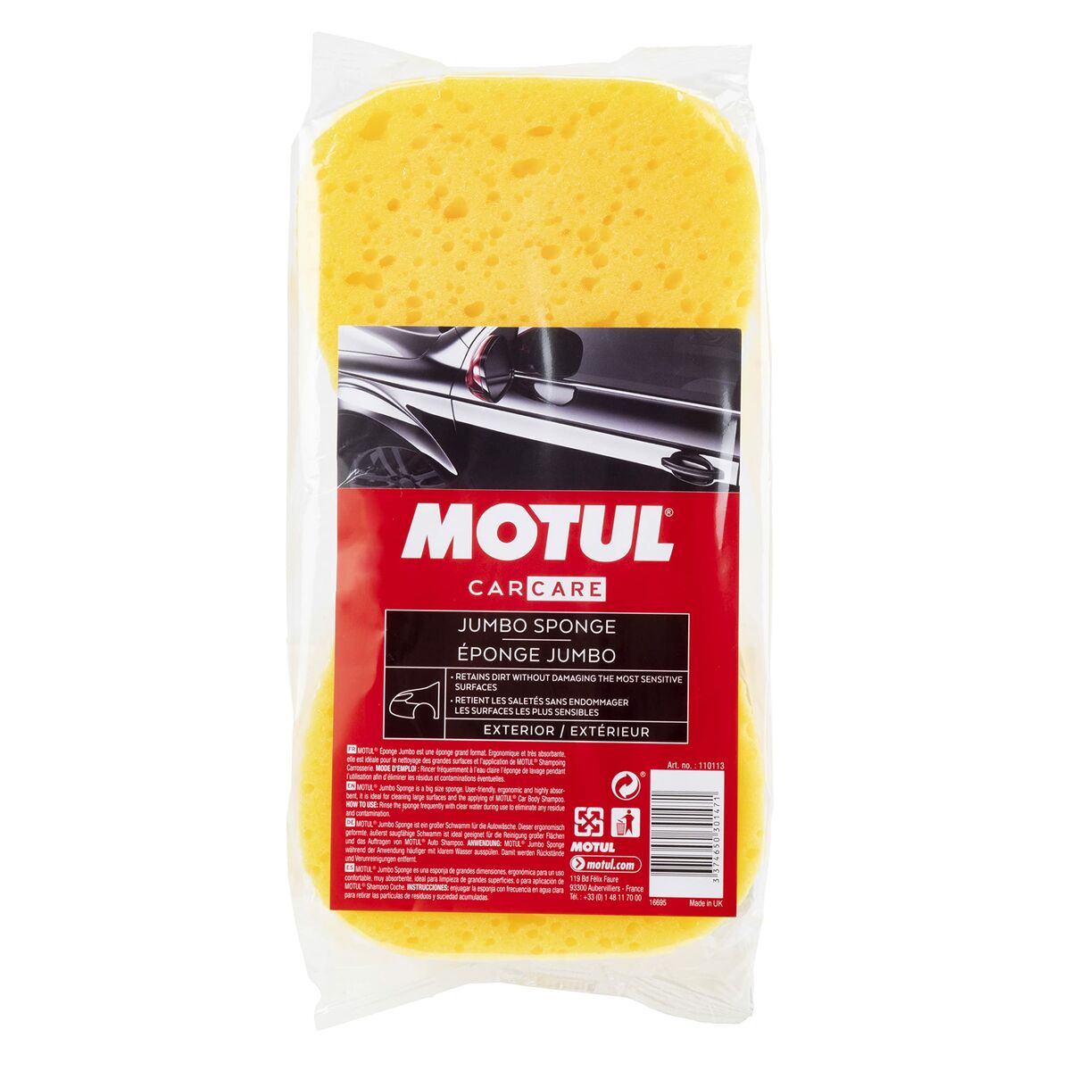 Sponge Motul MTL110113 Yellow Absorbing Bodywork They don’t scratch or damage surfaces Sponge Motul MTL110113 Yellow Absorbing Bodywork They don’t scratch or damage surfaces