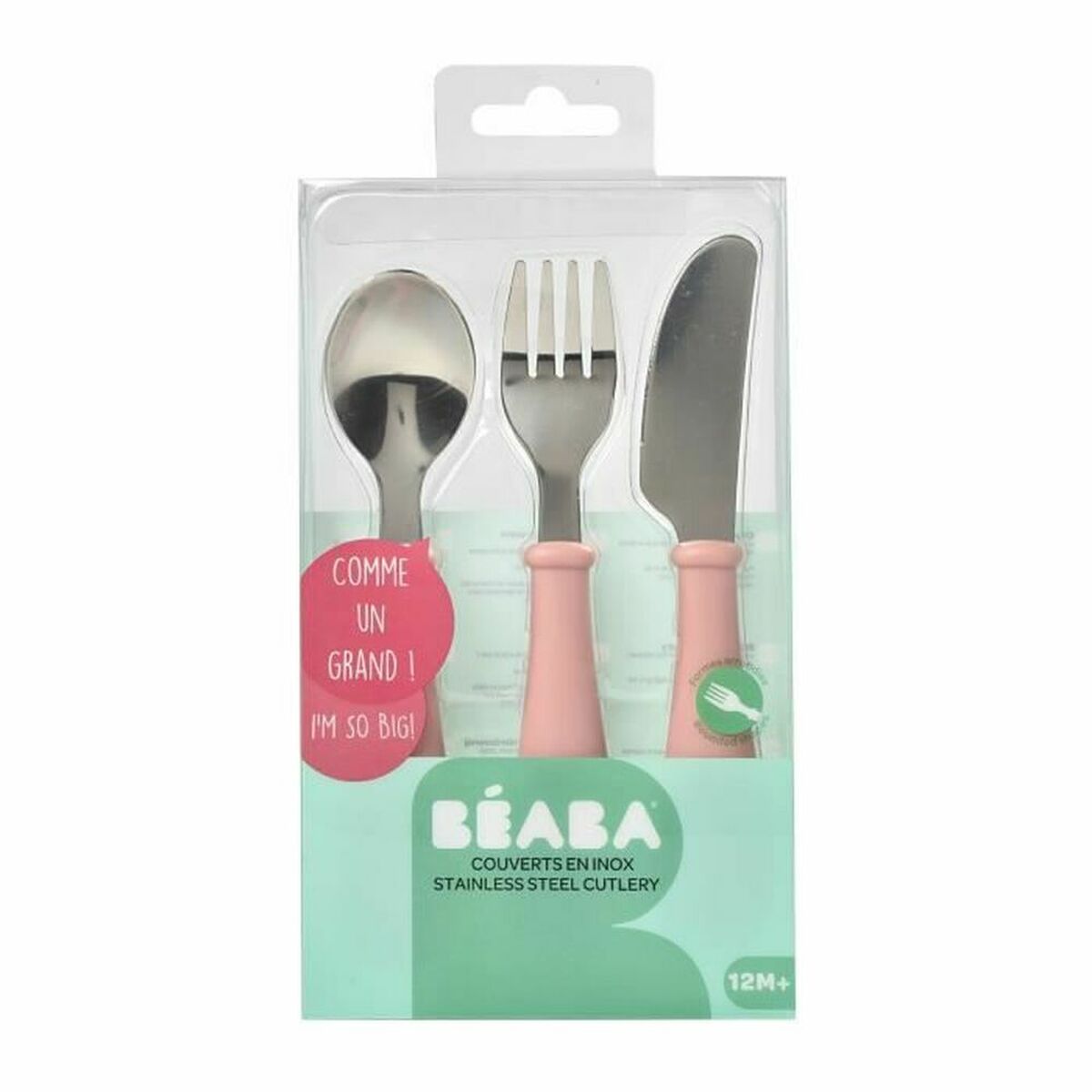 Pieces of Cutlery Baba Pink Stainless steel 3 Pieces Pieces of Cutlery Baba Pink Stainless steel 3 Pieces