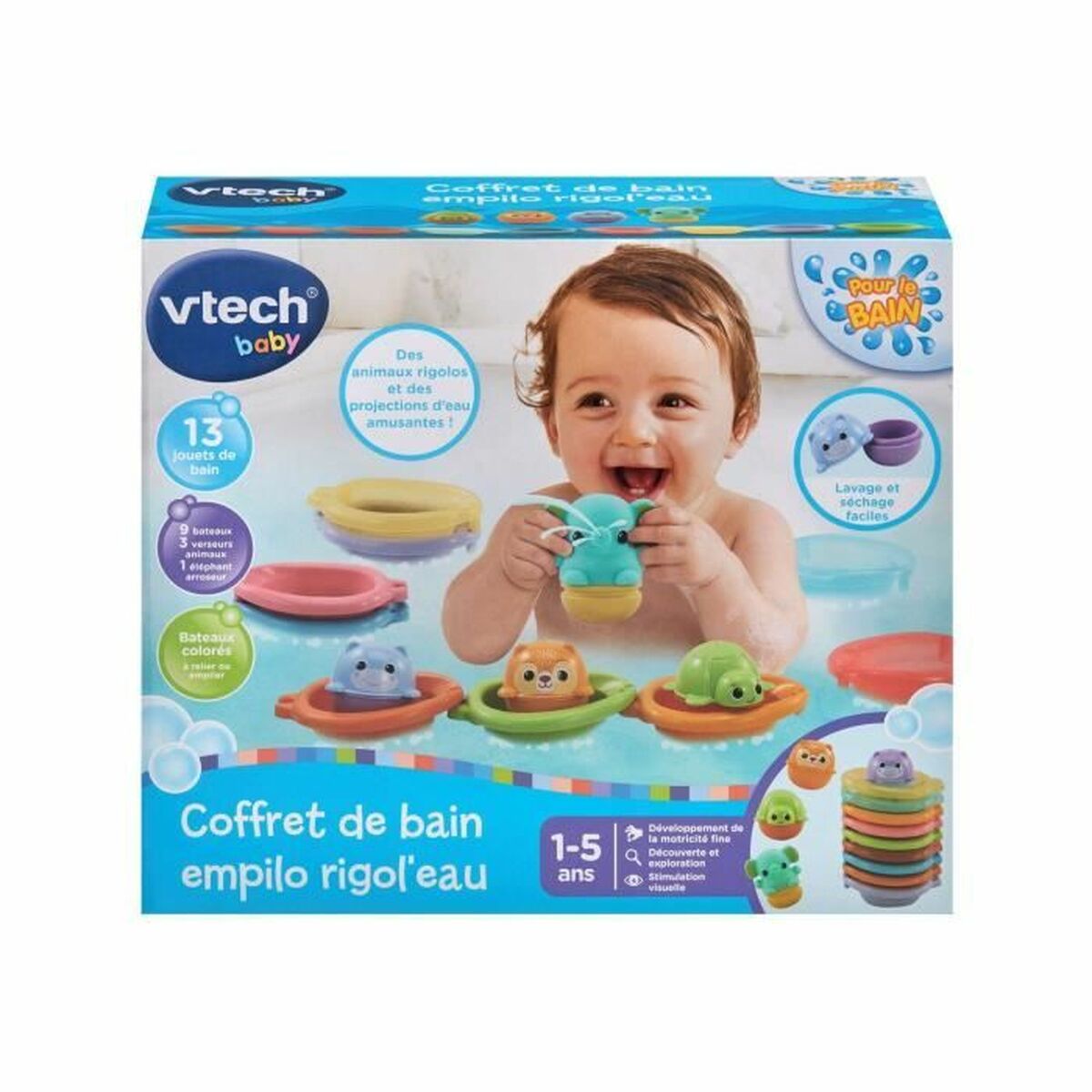 Educational game Vtech Baby Coffret de Bain empilo rigo lÂ´eu (FR)