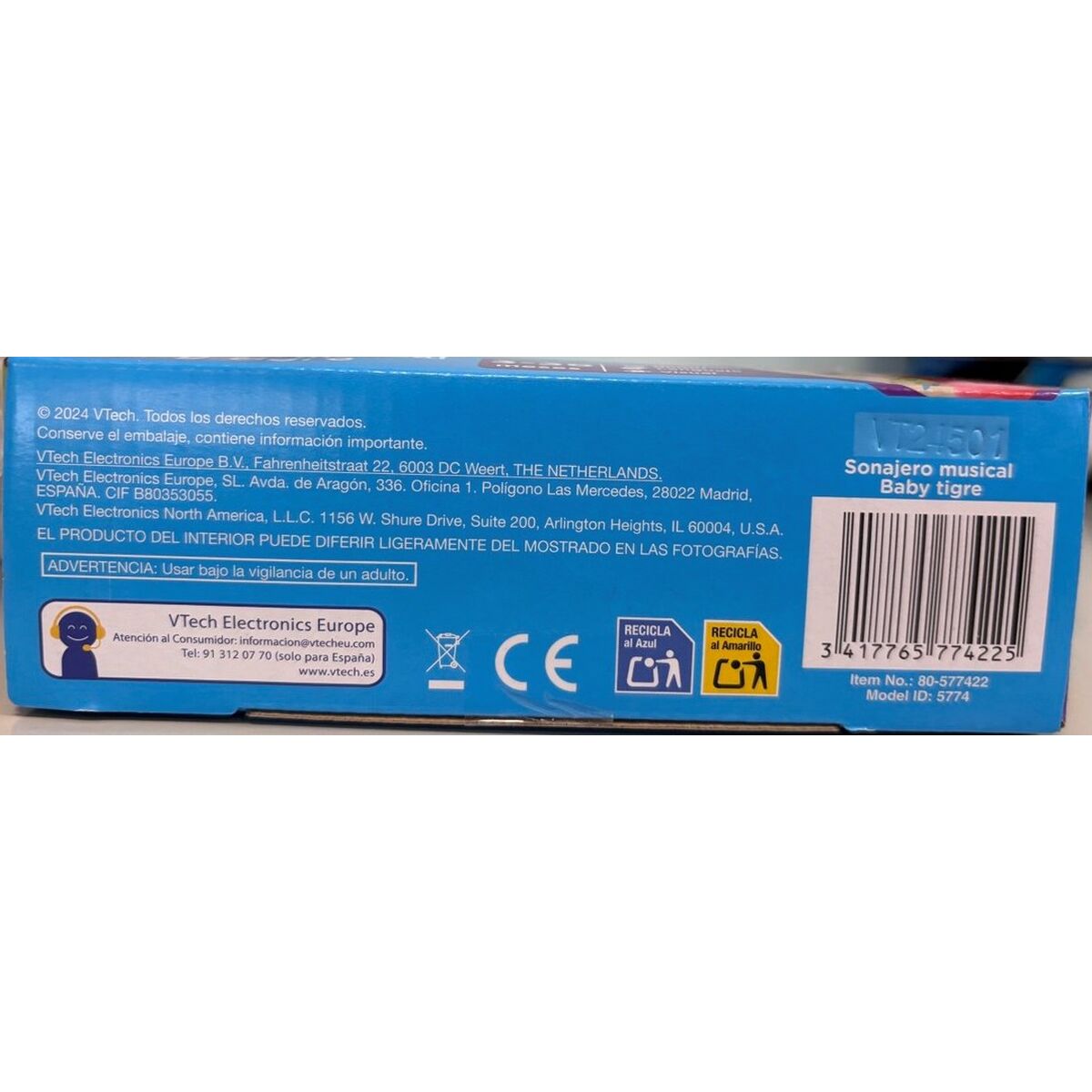 Rattle Vtech 18,4 x 16 x 4,7 cm Tiger