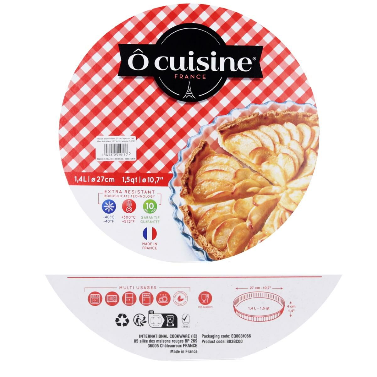 Cake Mould Ô Cuisine 803 Transparent Glass 28 x 28 x 4 cm