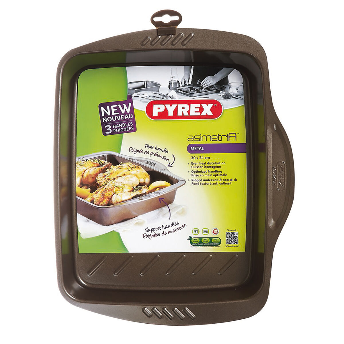 Baking tray Pyrex Brown Black Metal