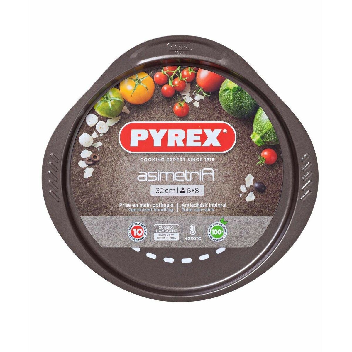 Pizza Mould Pyrex Brown Black Metal