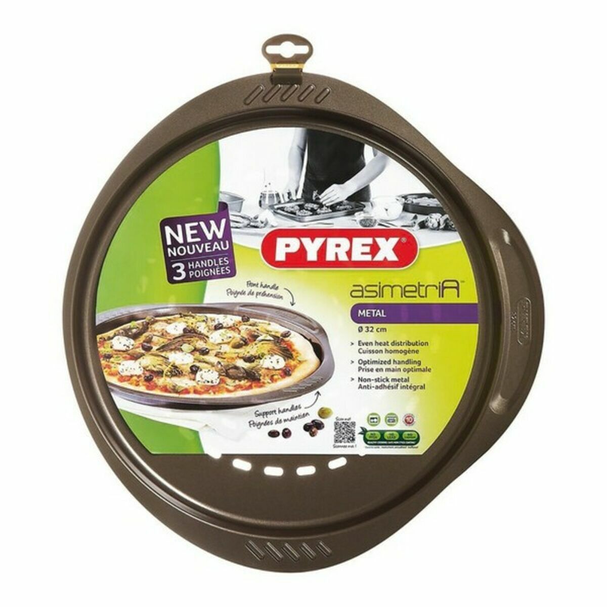 Pizza Mould Pyrex Brown Black Metal Pizza Mould Pyrex Brown Black Metal