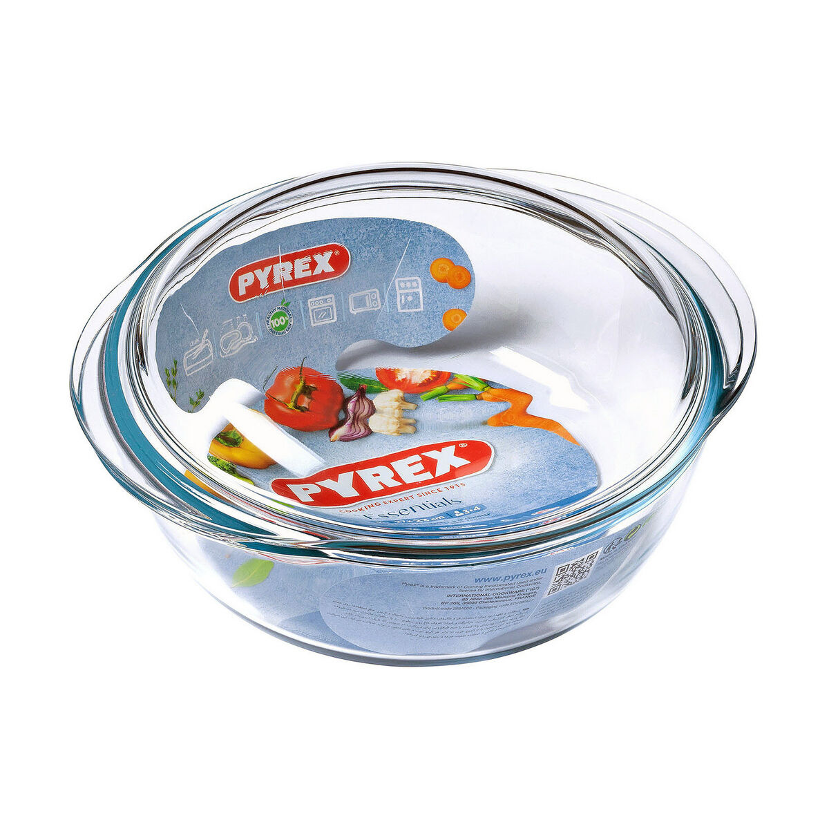 Casserole with lid Pyrex Essentials Transparent 32 L