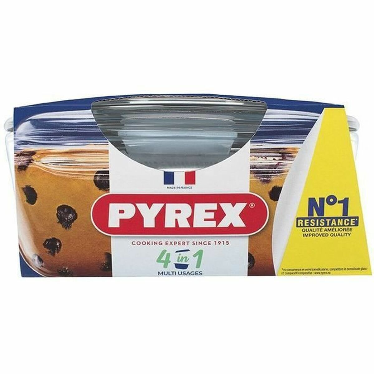 Casserole with lid Pyrex 1,4 L White Transparent