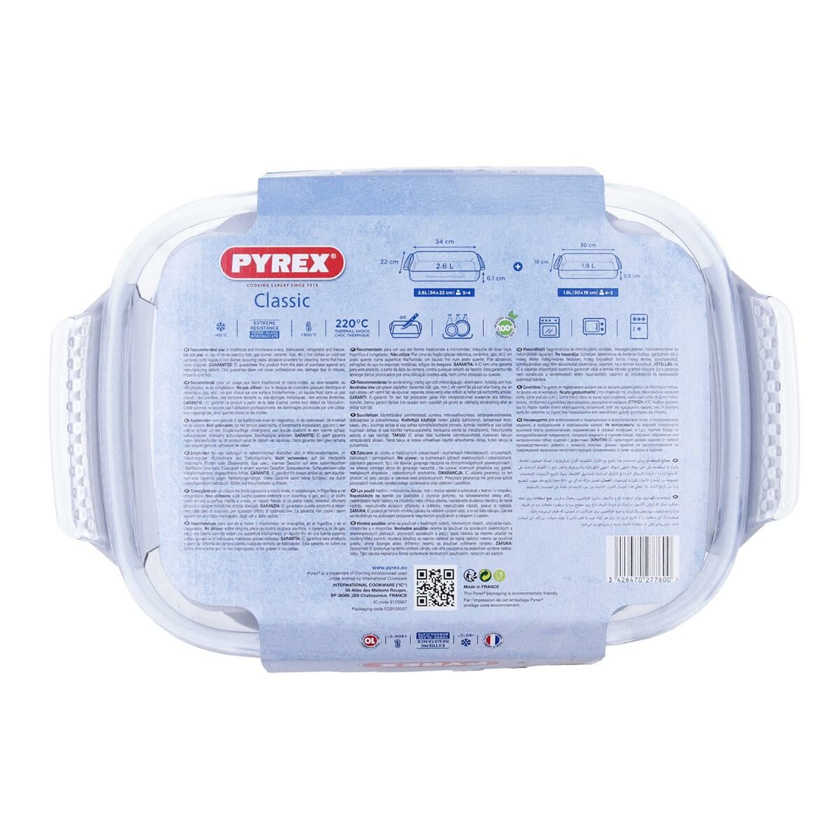 Set of Oven Dishes Ô Cuisine 334SA06 Transparent Glass (2 pcs)