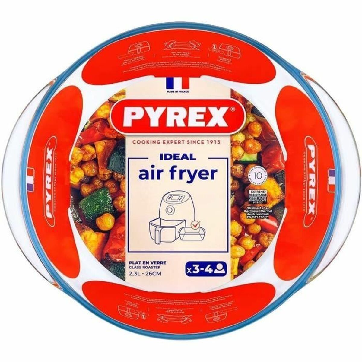 Oven Dish Pyrex Transparent Borosilicate Glass Circular Ø 26 cm