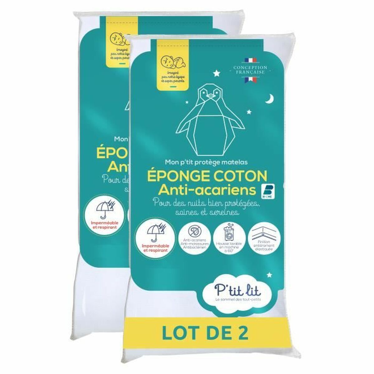 Cot protector P’TIT LIT 70 x 140 cm White 25 Pieces (25 Units)