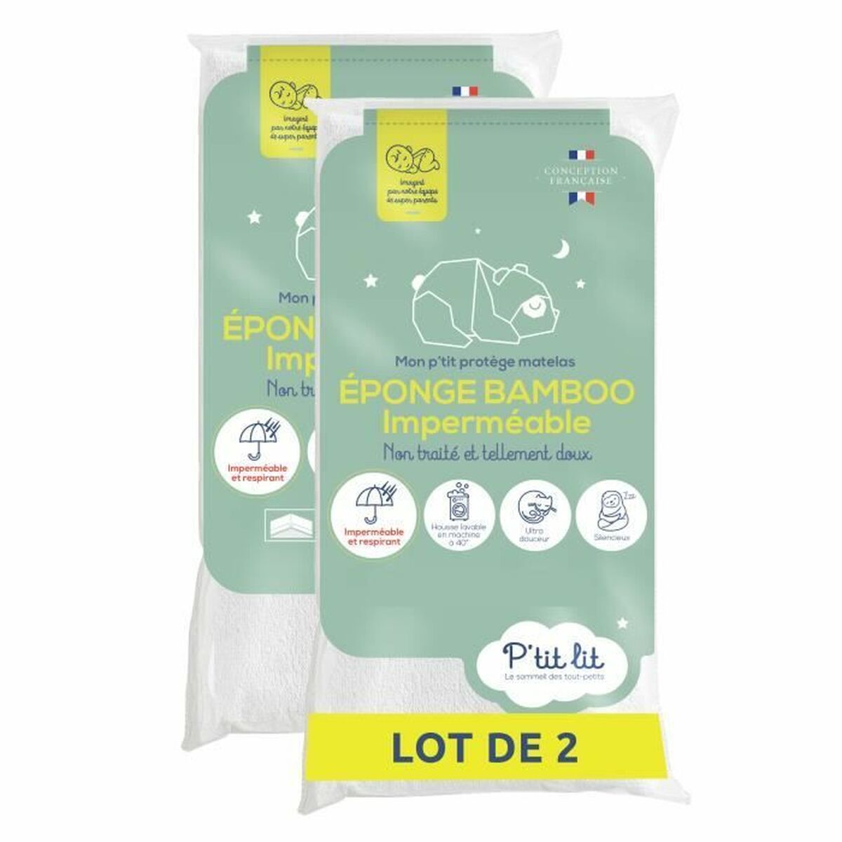 Cot protector P’TIT LIT 70 x 140 cm White 25 Pieces (25 Units)