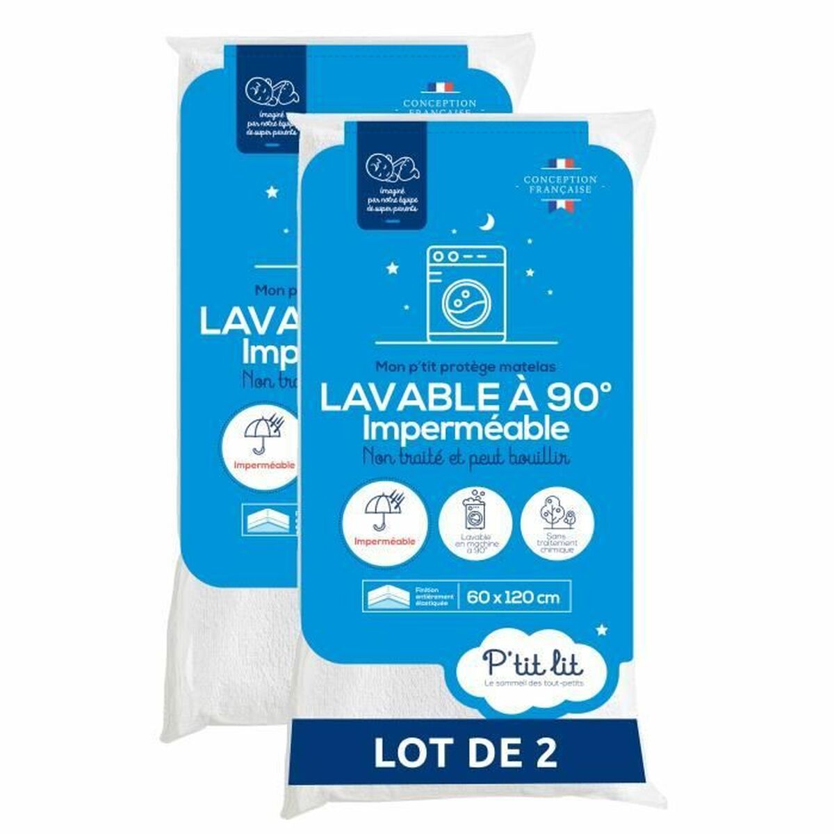 Cot protector P’TIT LIT 70 x 140 cm White 25 Pieces (25 Units)