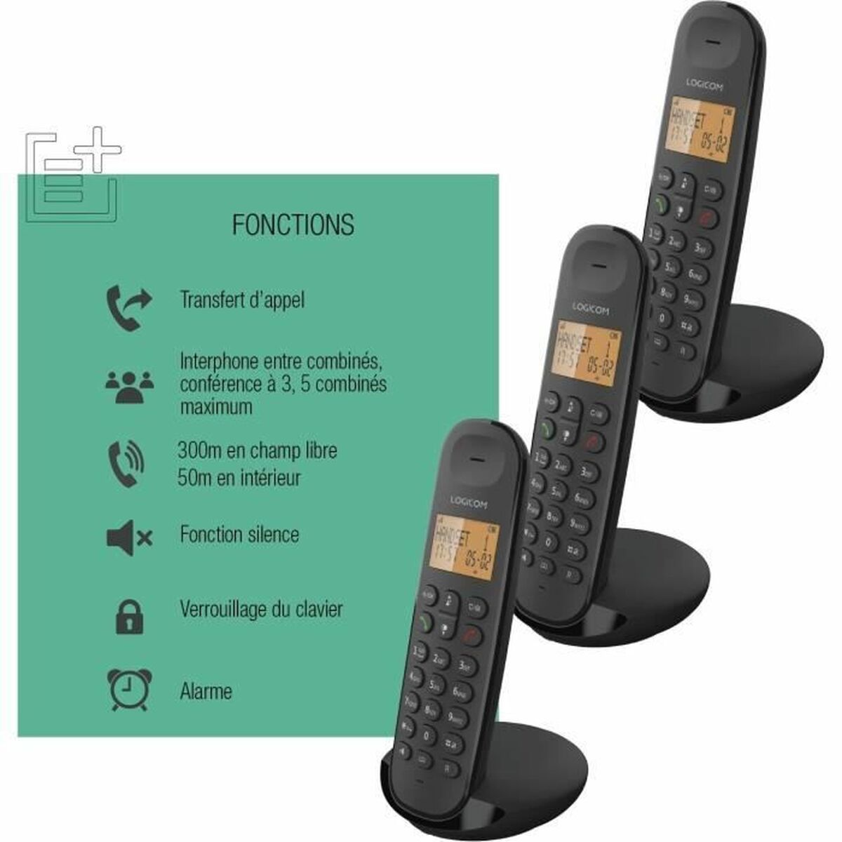 Wireless Phone Logicom ILOA 350 TRIO Black Wireless Phone Logicom ILOA 350 TRIO Black