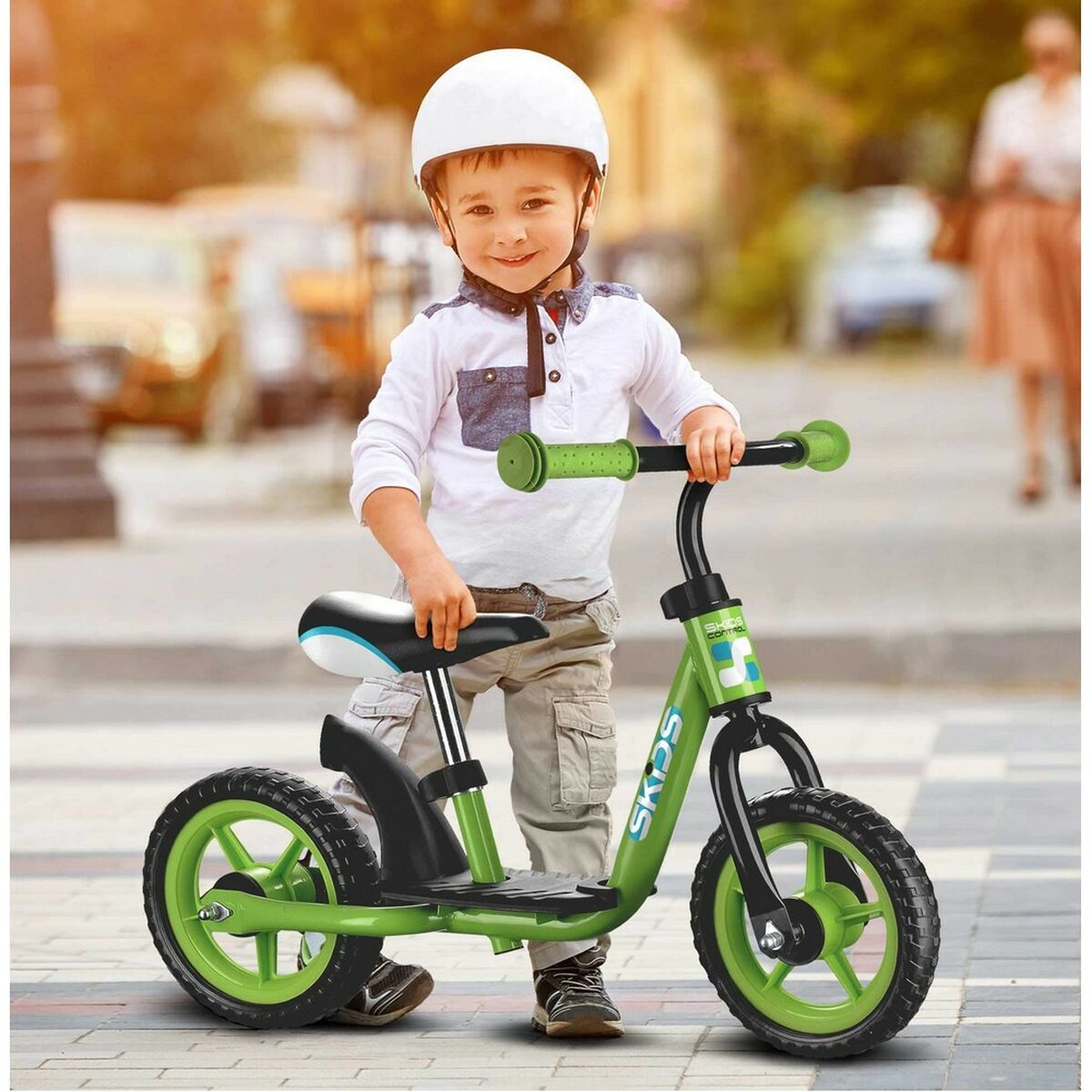 Children’s Bike Skids Control Green Steel Footrest