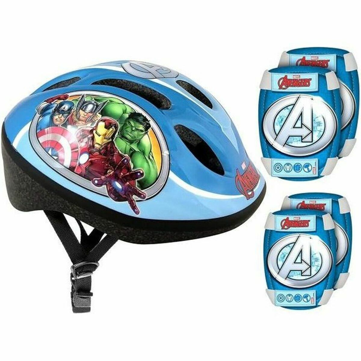 Set of helmets and knee pads Stamp AVENGERS Set of helmets and knee pads Stamp AVENGERS