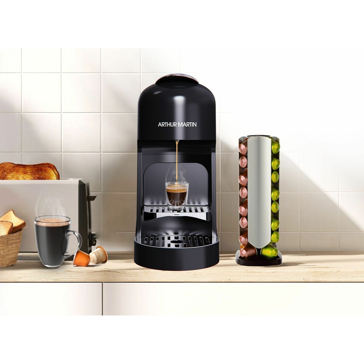 Capsule Coffee Machine Arthur Martin AMN230N Black 1400 W 19 bar 0,6 L