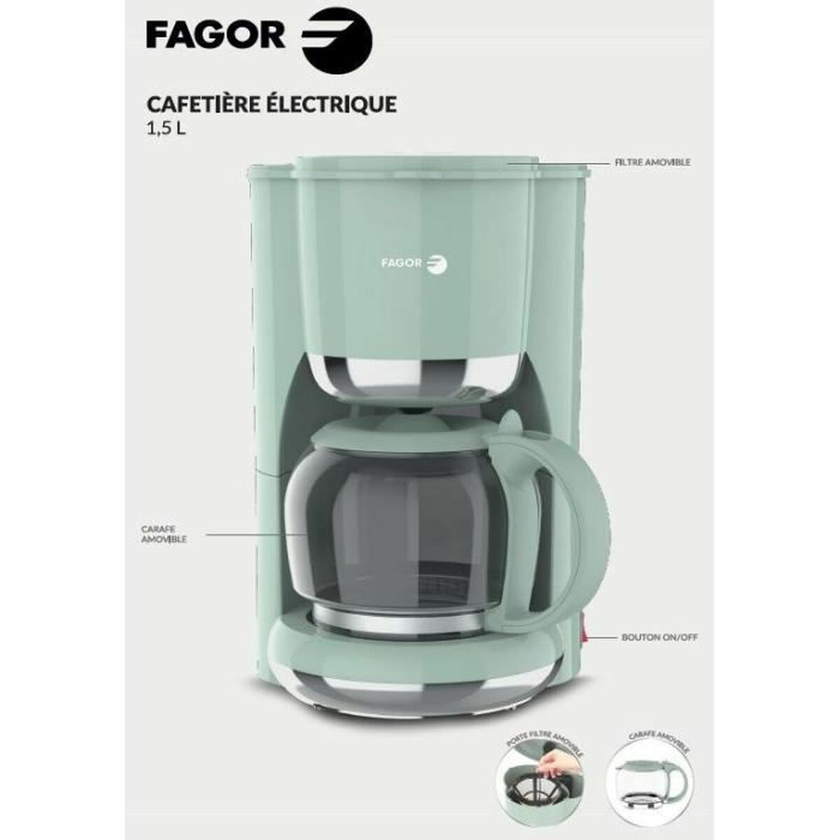 Drip Coffee Machine Fagor FG1560 1,5 L 12 Cups