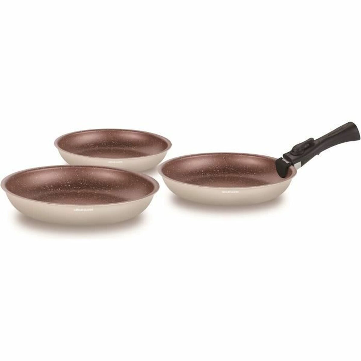 Set of Frying Pans Arthur Martin Cream Aluminium Ø 24 cm Ø 20 cm Ø 28 cm (3 Units)