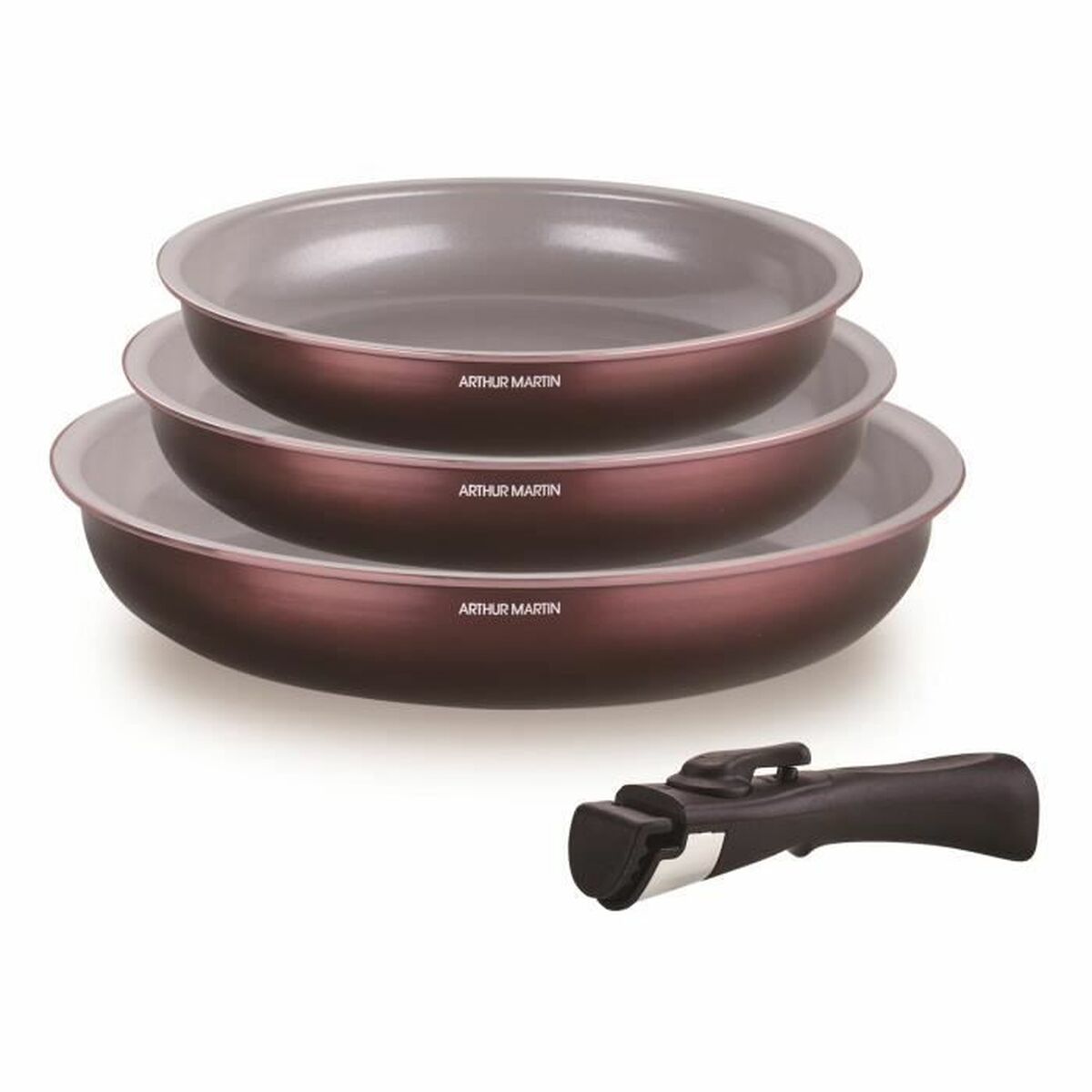 Pan Arthur Martin Prune Aluminium Ø 24 cm Ø 20 cm Ø 28 cm (3 Units)