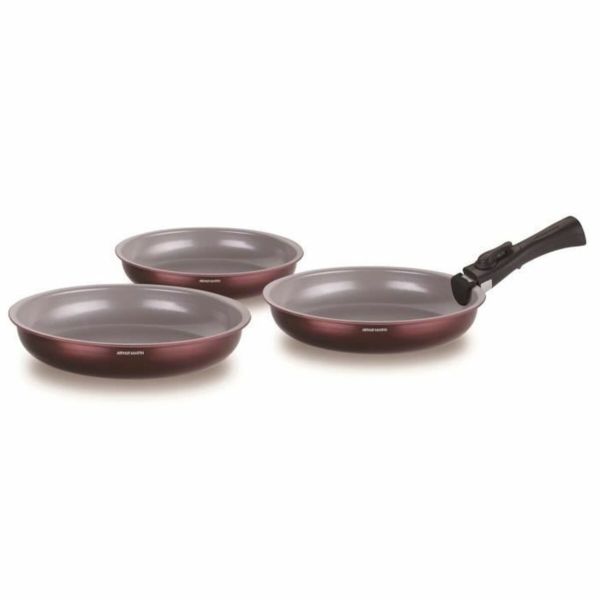 Pan Arthur Martin Prune Aluminium Ø 24 cm Ø 20 cm Ø 28 cm (3 Units)