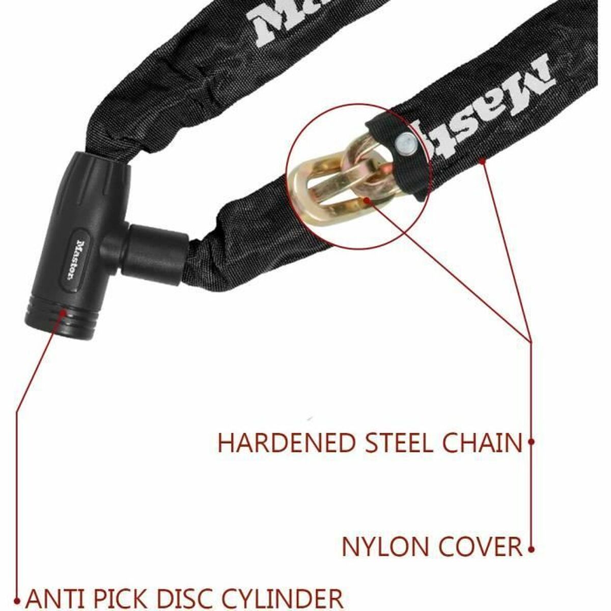 Key padlock Master Lock Black 90 cm
