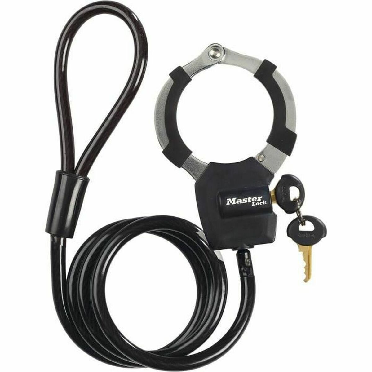 Cable with padlock Master Lock Black Cable with padlock Master Lock Black