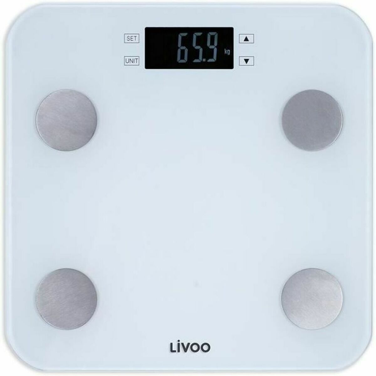 Digital Bathroom Scales Livoo DOM427W White Tempered Glass 180 kg Digital Bathroom Scales Livoo DOM427W White Tempered Glass 180 kg