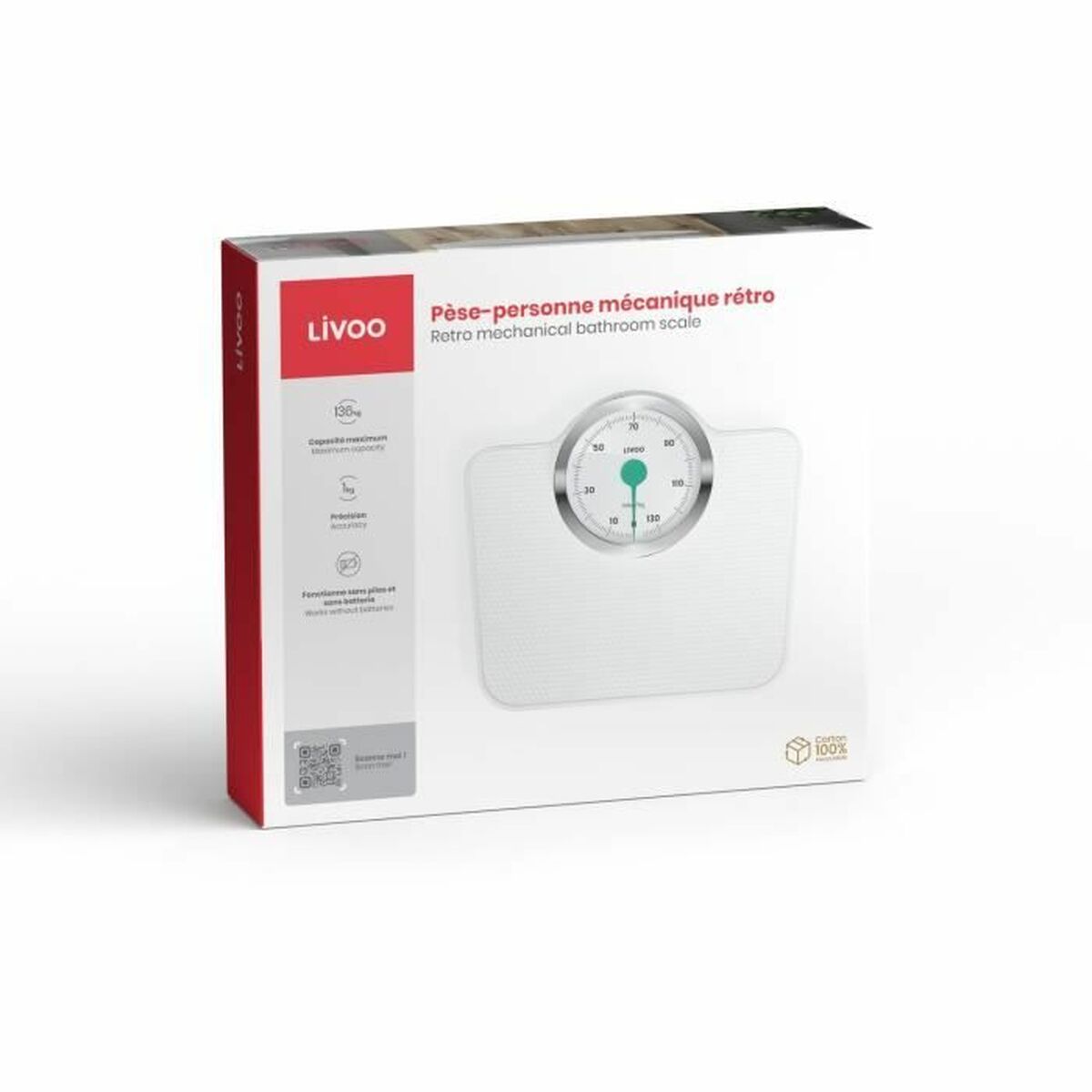 Digital Bathroom Scales Livoo DOM490 White Metal