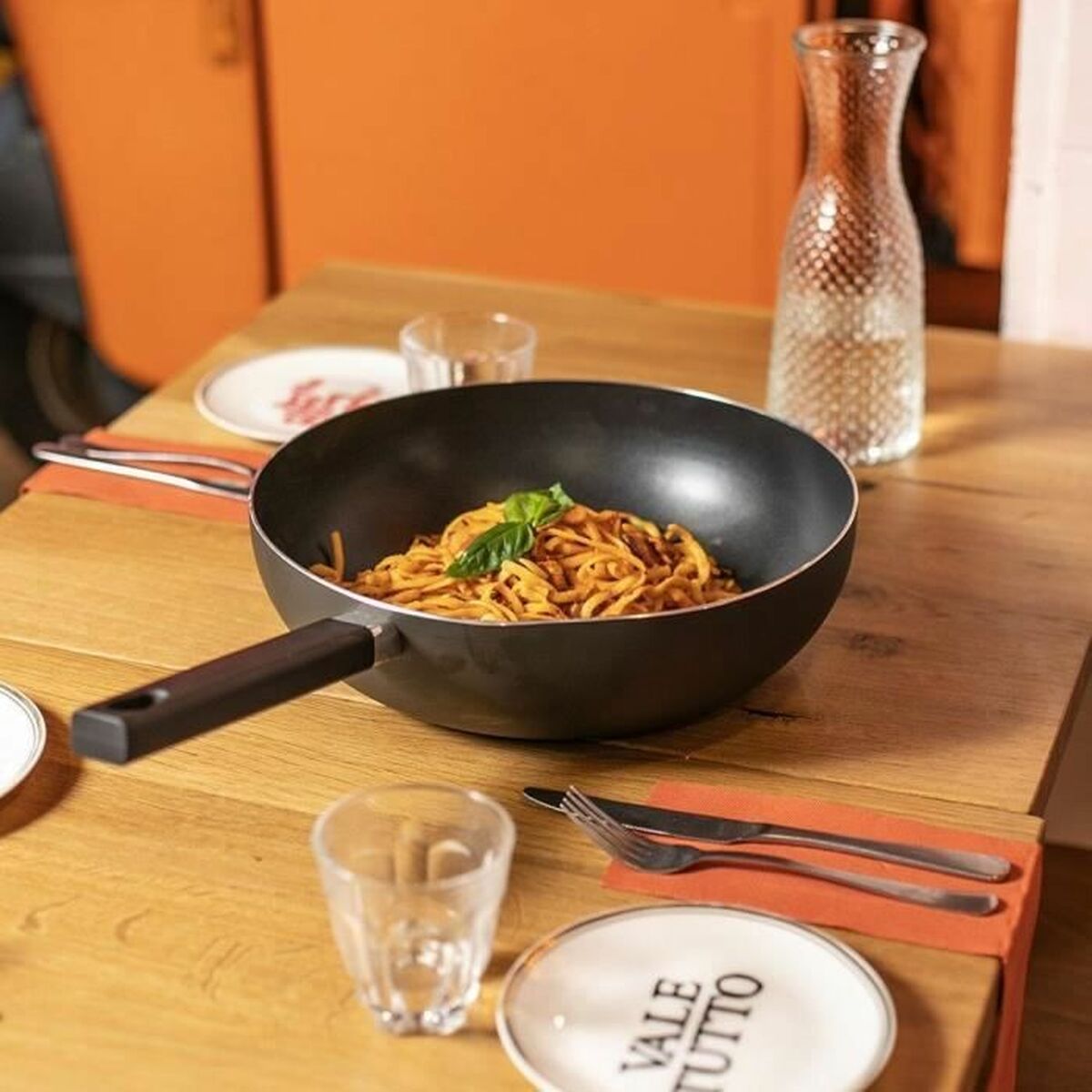 Wok Pan Livoo Black Aluminium Ø 32 cm