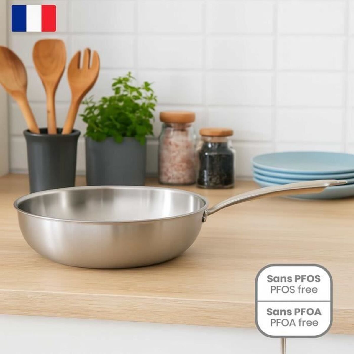 Wok Pan Livoo Steel Stainless steel  28 cm