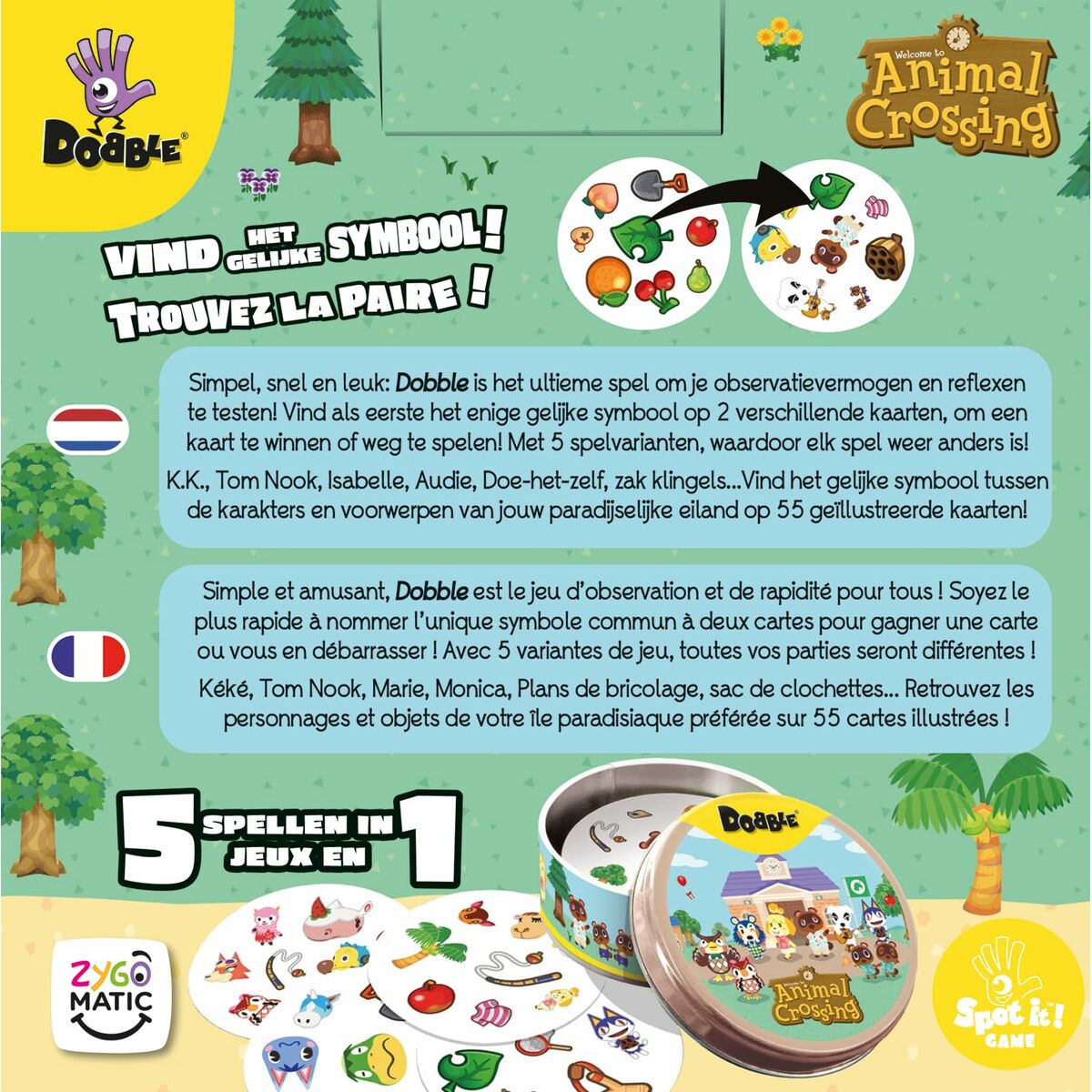 Board game Asmodee Dobble : Animal Crossing