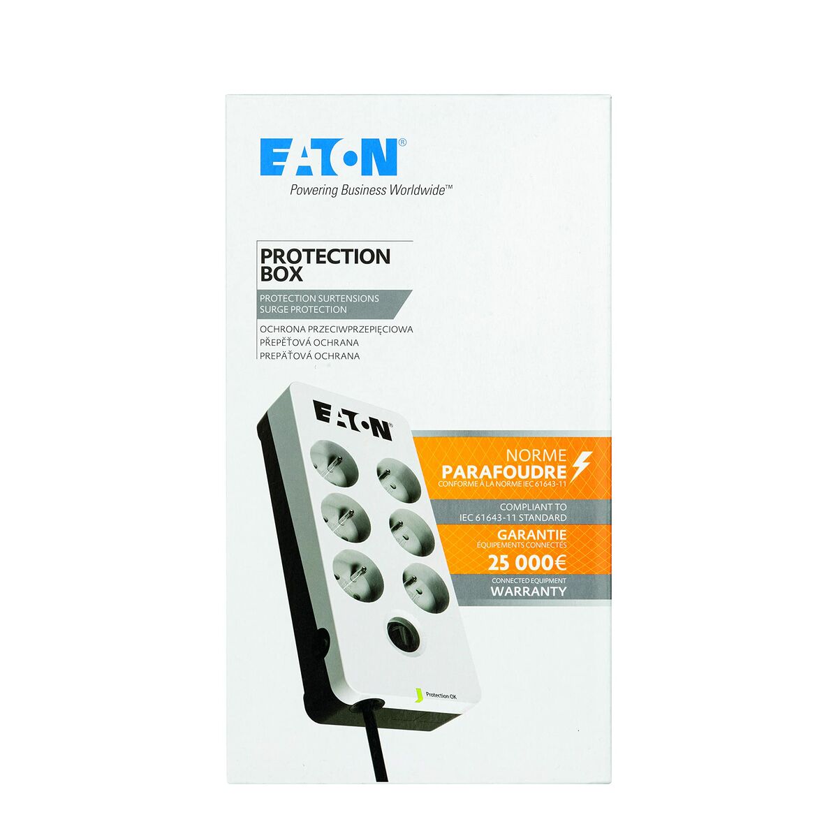 Power Socket – 6 Sockets with Switch Eaton PB6F White (1,5 m)