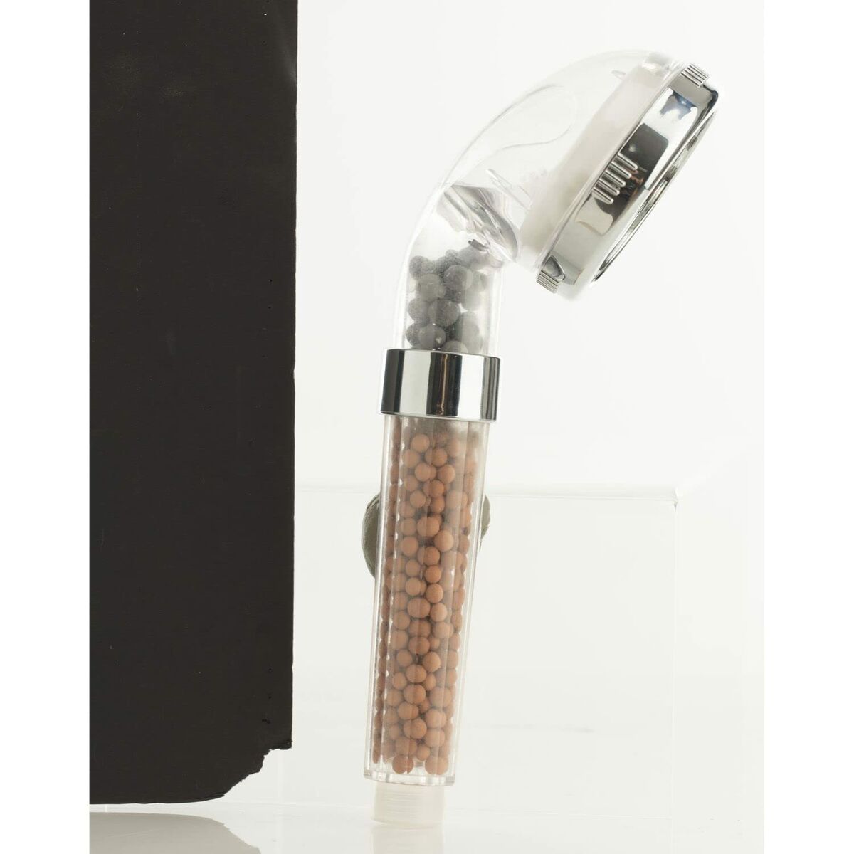 Shower Rose 5five Simply Smart Transparent ABS Chromed Ã 7,9 x 7,5 x 24,5 cm Mineral and relaxing stones
