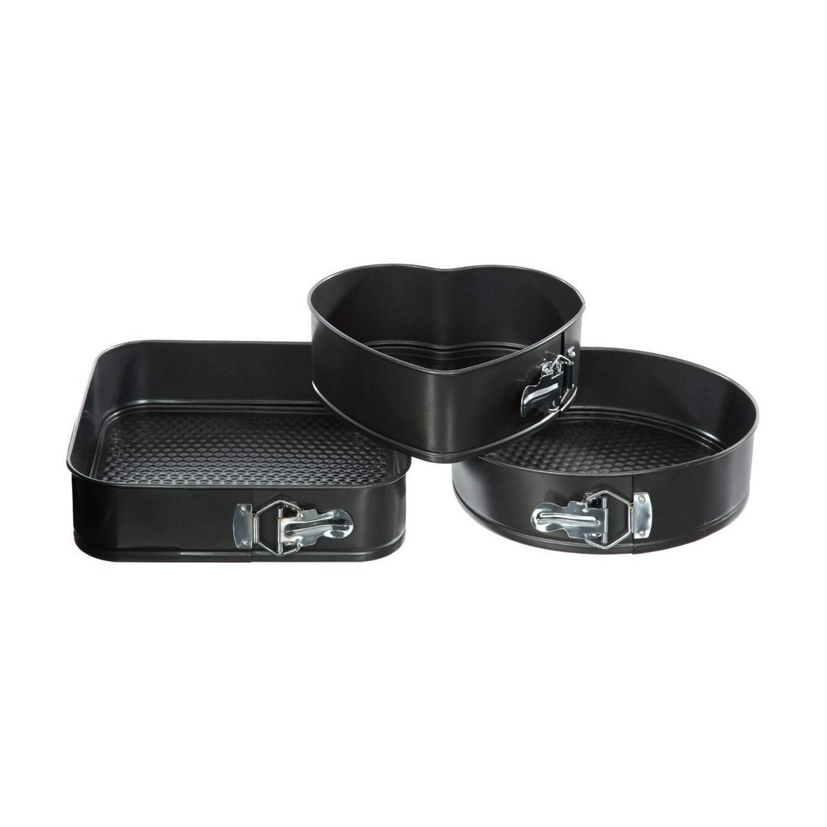 Set of Detachable Baking Tins Secret de Gourmet Black Aluminium 3 Pieces Set of Detachable Baking Tins Secret de Gourmet Black Aluminium 3 Pieces