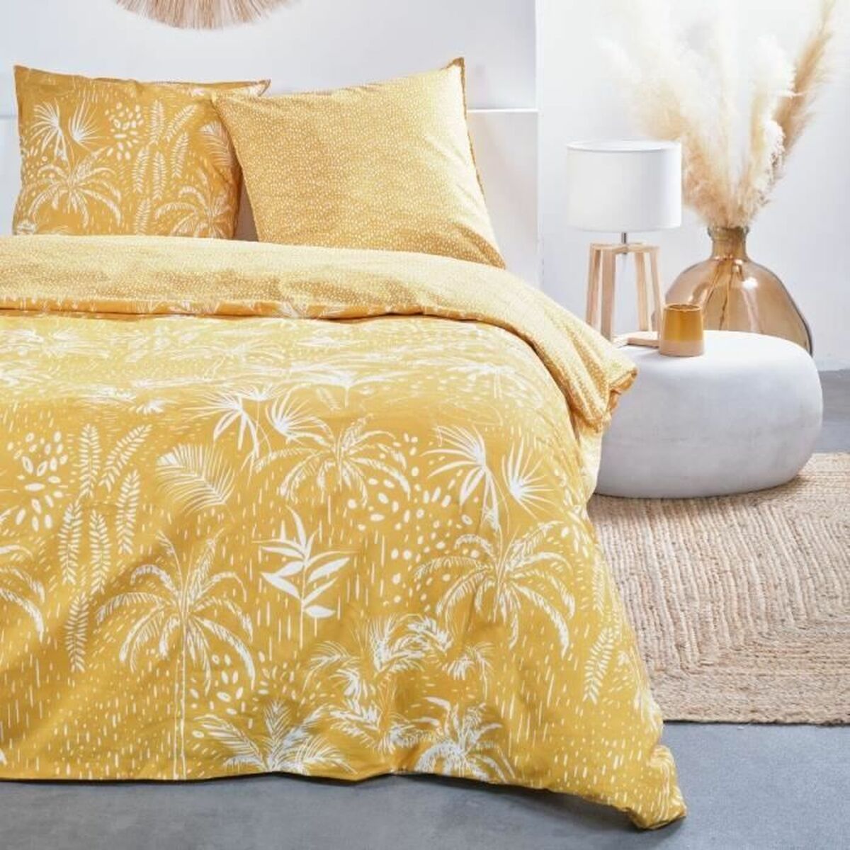 Duvet cover set TODAY 220 x 240 cm Yellow 3 Pieces Duvet cover set TODAY 220 x 240 cm Yellow 3 Pieces