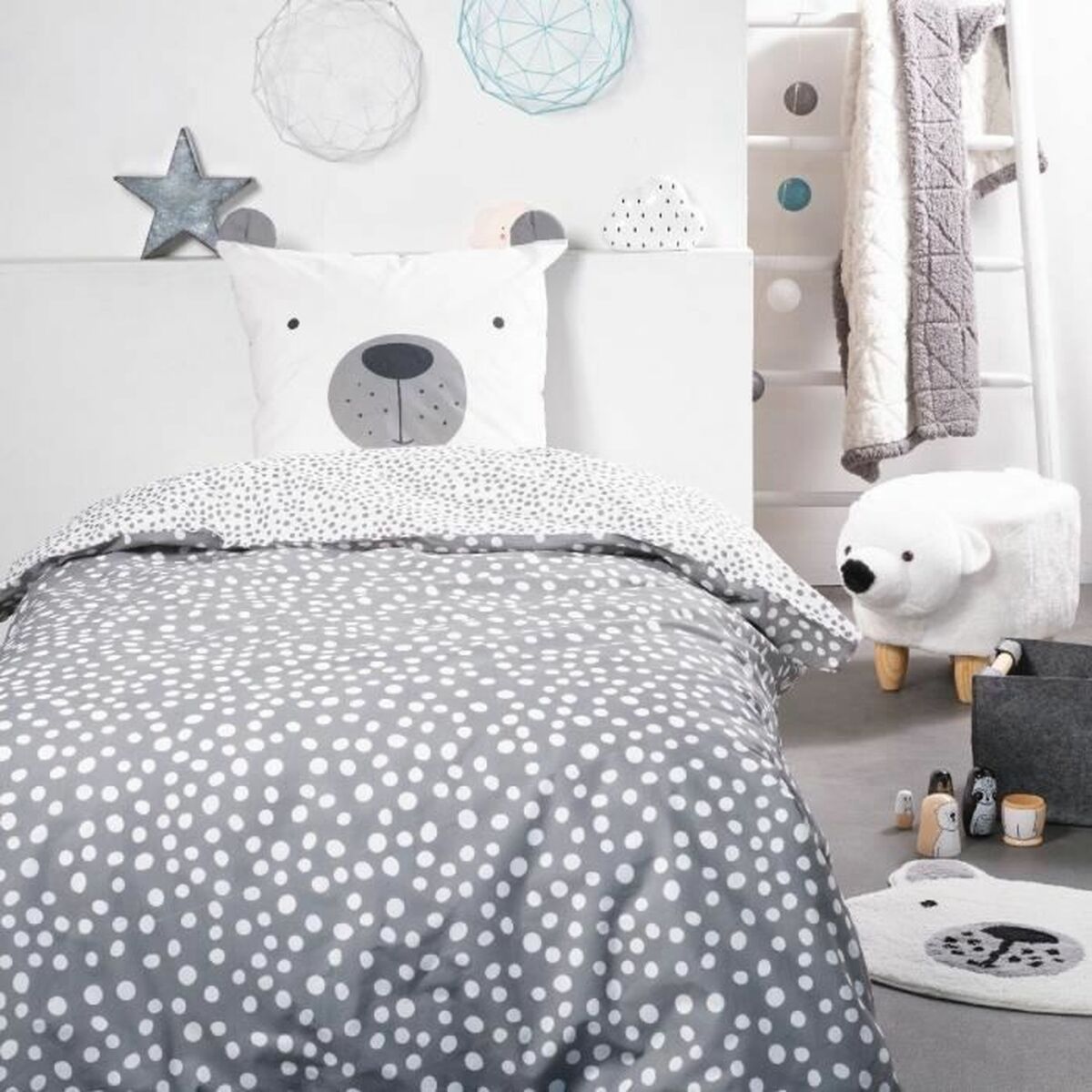 Duvet cover set TODAY Funny 2.6 Grey Single bed 140 x 200 cm Duvet cover set TODAY Funny 2.6 Grey Single bed 140 x 200 cm