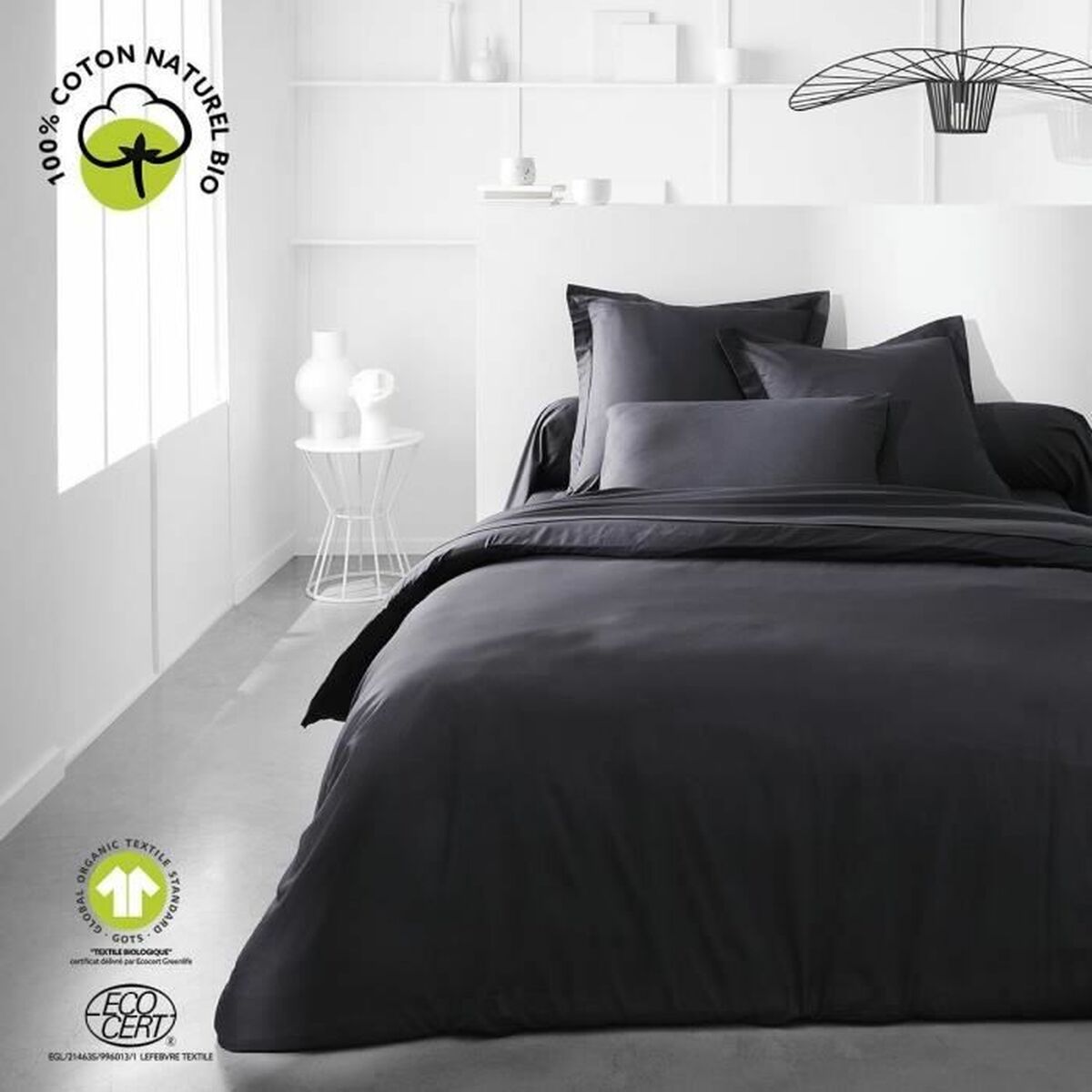 Fitted bottom sheet TODAY Black 180 x 200 cm