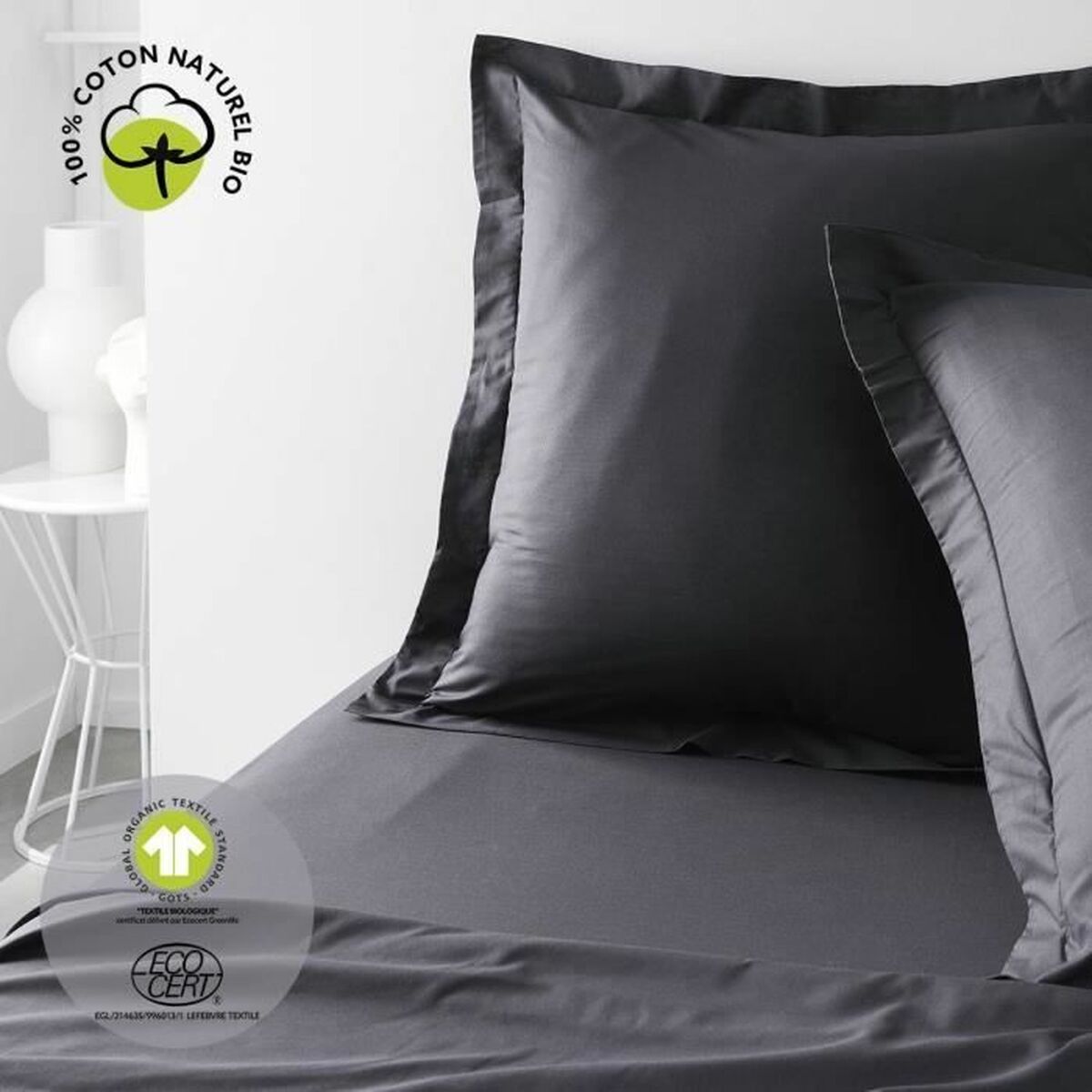 Pillowcase TODAY Black 63 x 63 cm