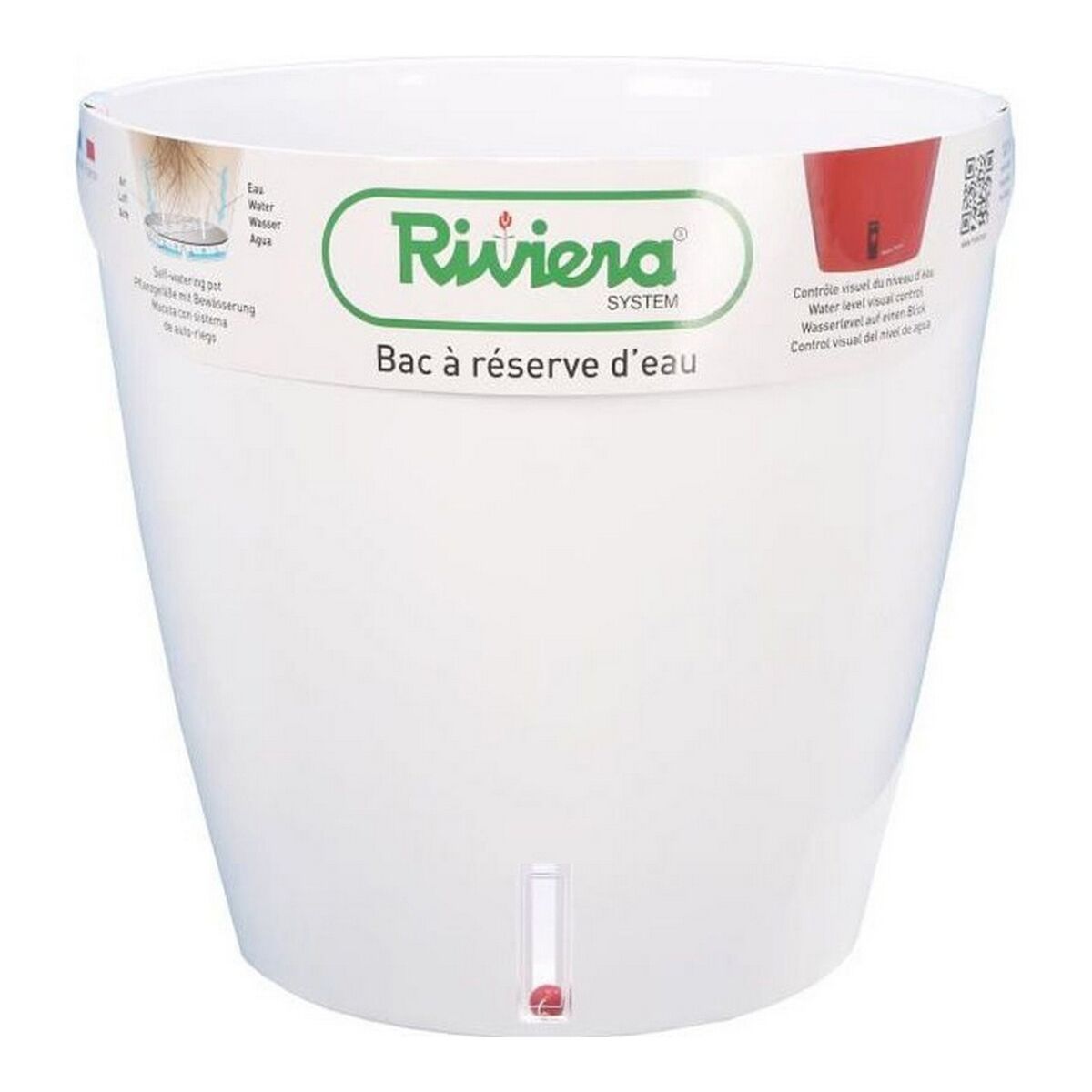 Self-watering flowerpot Riviera Eva New White Plastic Circular  46 cm