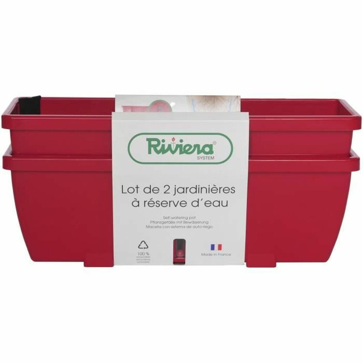 Plant pot Riss RIV1687434768649 Red Plastic Rectangular (2 Units) Plant pot Riss RIV1687434768649 Red Plastic Rectangular (2 Units)