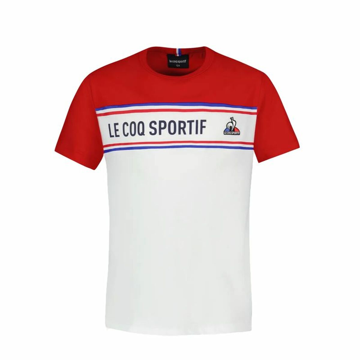 Childrenâs Short Sleeve T-Shirt Le coq sportif N°2 Tricolore White Childrenâs Short Sleeve T-Shirt Le coq sportif N°2 Tricolore White