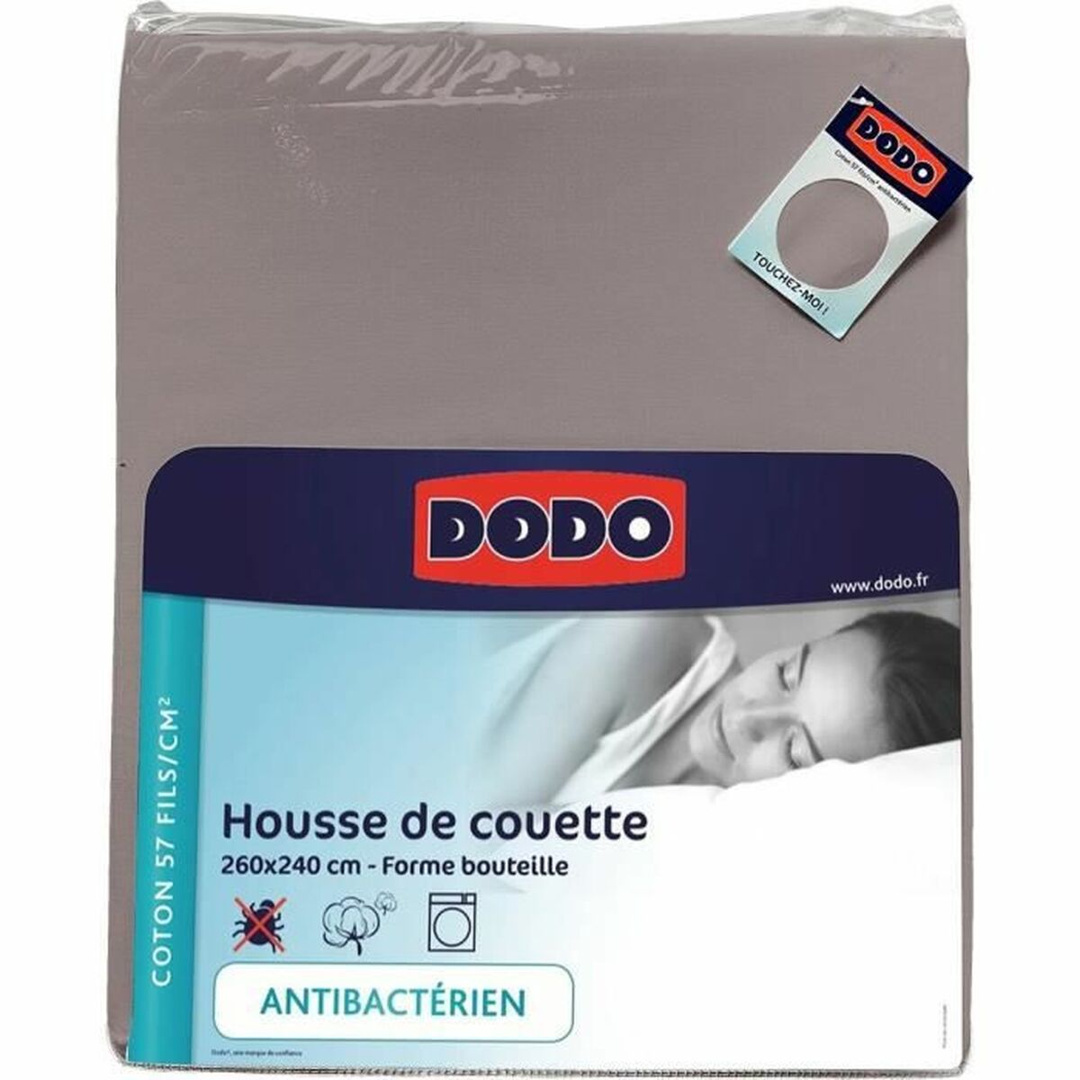 Nordic cover DODO Antibacterial Taupe 260 x 240 cm Nordic cover DODO Antibacterial Taupe 260 x 240 cm