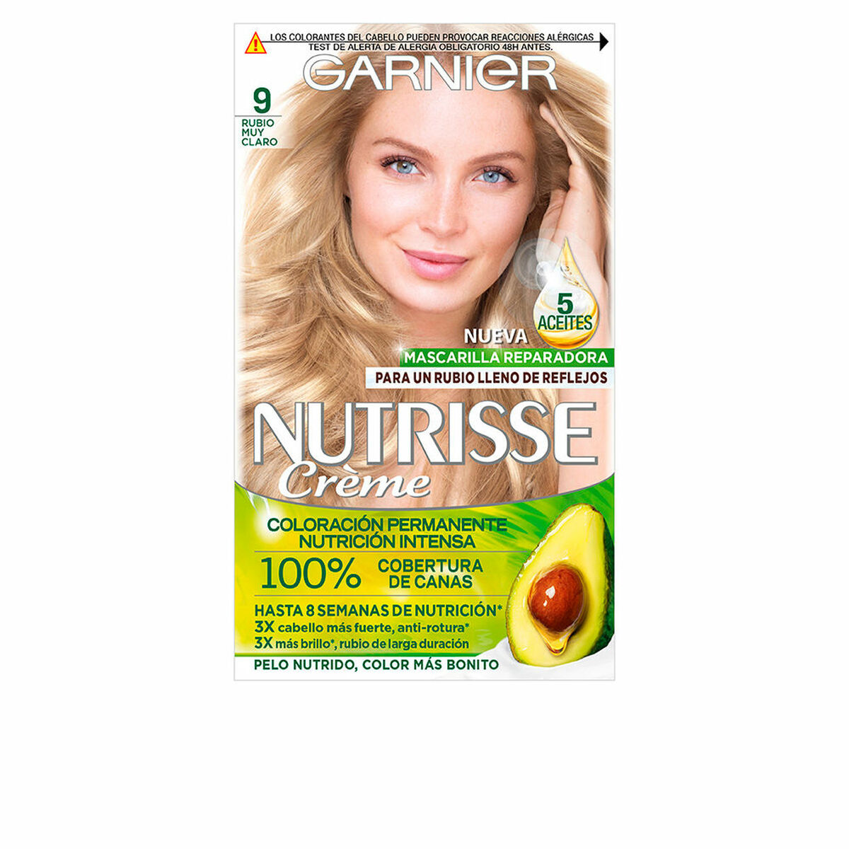 Permanent Colour Creme Garnier Nutrisse Nº 9.0-rubio muy claro (3 Units) Permanent Colour Creme Garnier Nutrisse Nº 9.0-rubio muy claro (3 Units)