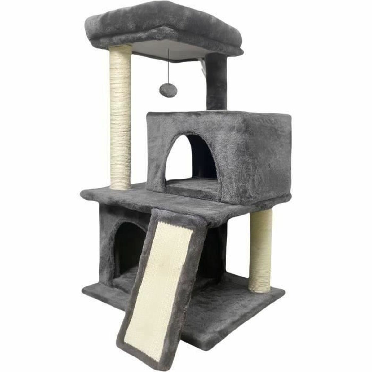 Scratching Post for Cats FLOPI Dark Grey Plush Wood (1 Unit) Scratching Post for Cats FLOPI Dark Grey Plush Wood (1 Unit)