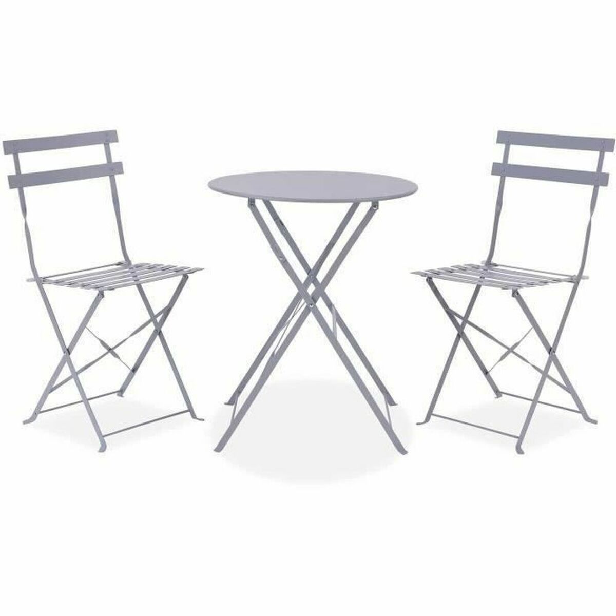 Table set with 2 chairs Grey Table set with 2 chairs Grey