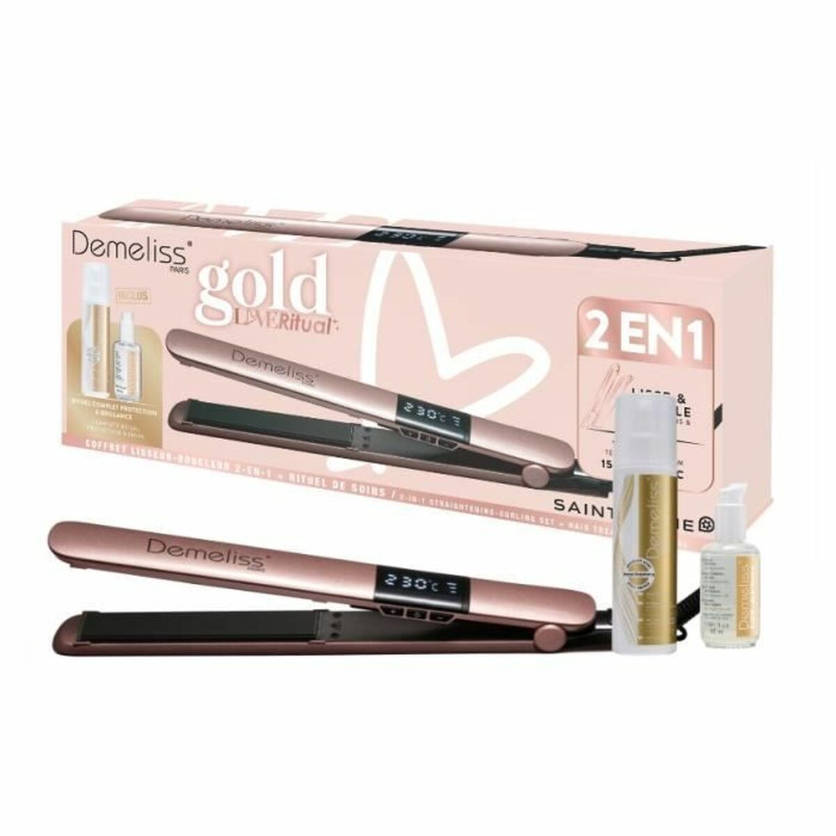 Hair Straightener Saint-Algue Demeliss Gold Love 25 x 120 mm 2-in-1 Hair Straightener Saint-Algue Demeliss Gold Love 25 x 120 mm 2-in-1