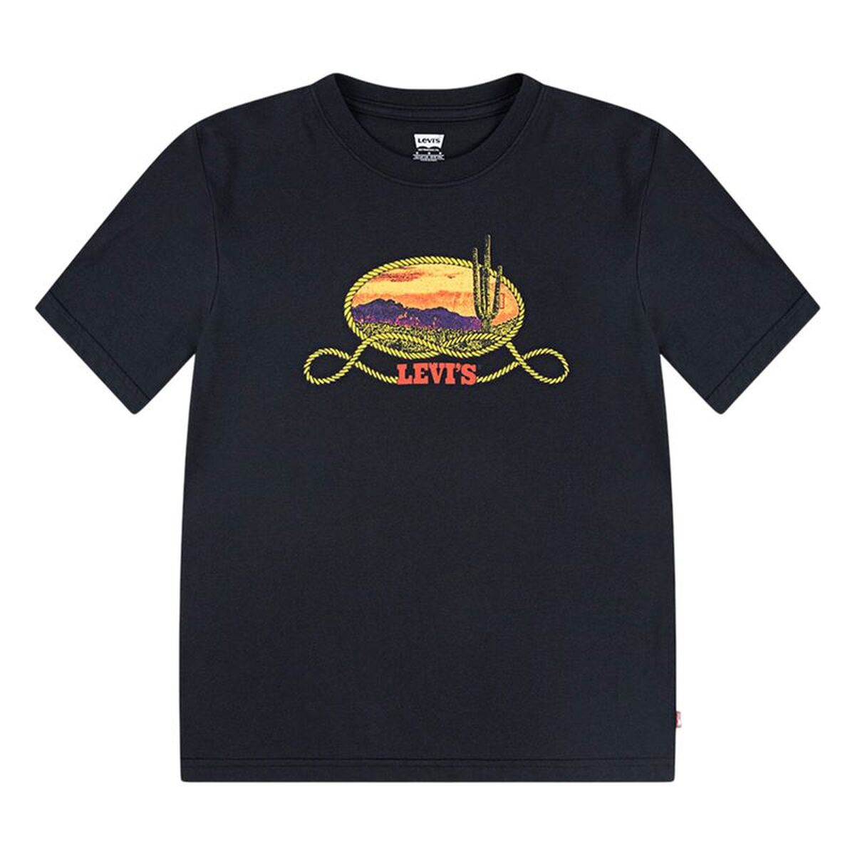 Child’s Short Sleeve T-Shirt Levi’s Lvb Cactus In The Sunset Black