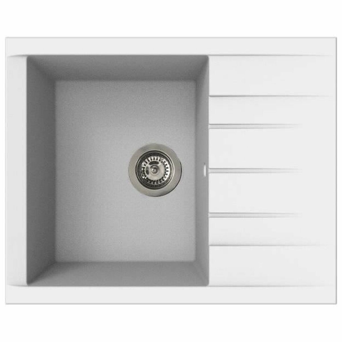 Sink with One Basin and Drainer Stradour 1C XS White Sink with One Basin and Drainer Stradour 1C XS White